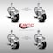 Service Caster 3.5 Inch SS Black Polyurethane Swivel 1/2 Inch Threaded Stem Caster Set Brake SCC SSTS20S3514-PPUB-BLK-TLB-121315-4 - alternate 2